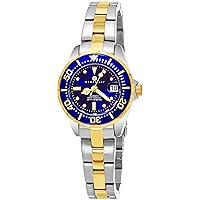 HENRY JAY Womens Dainty 23K Gold Plated Two Tone Stainless Steel “ Specialty Aquamaster” Watch with Date
