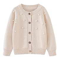 Toddler Boys Girls Cardigan Sweater Autumn/Winter Solid Color Knitted Jacket Party Birthday Baby Hoodie Jacket