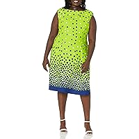 London Times Women's Ombre Dots Fit and Flare Dress