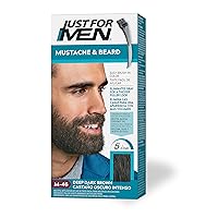 Mustache & Beard, Beard Dye for Men with Brush Included for Easy Application, With Biotin Aloe and Coconut Oil for Healthy Facial Hair - Deep Dark Brown, M-46, Pack of 1