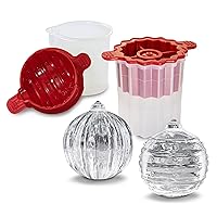 Tovolo Dots & Stripes Ornament Ice Molds, Mixed Set of 2, for Making Leak-Free, Slow-Melting Drink Ice for Whiskey, Spirits, Liquor, Cocktails, Soda & More