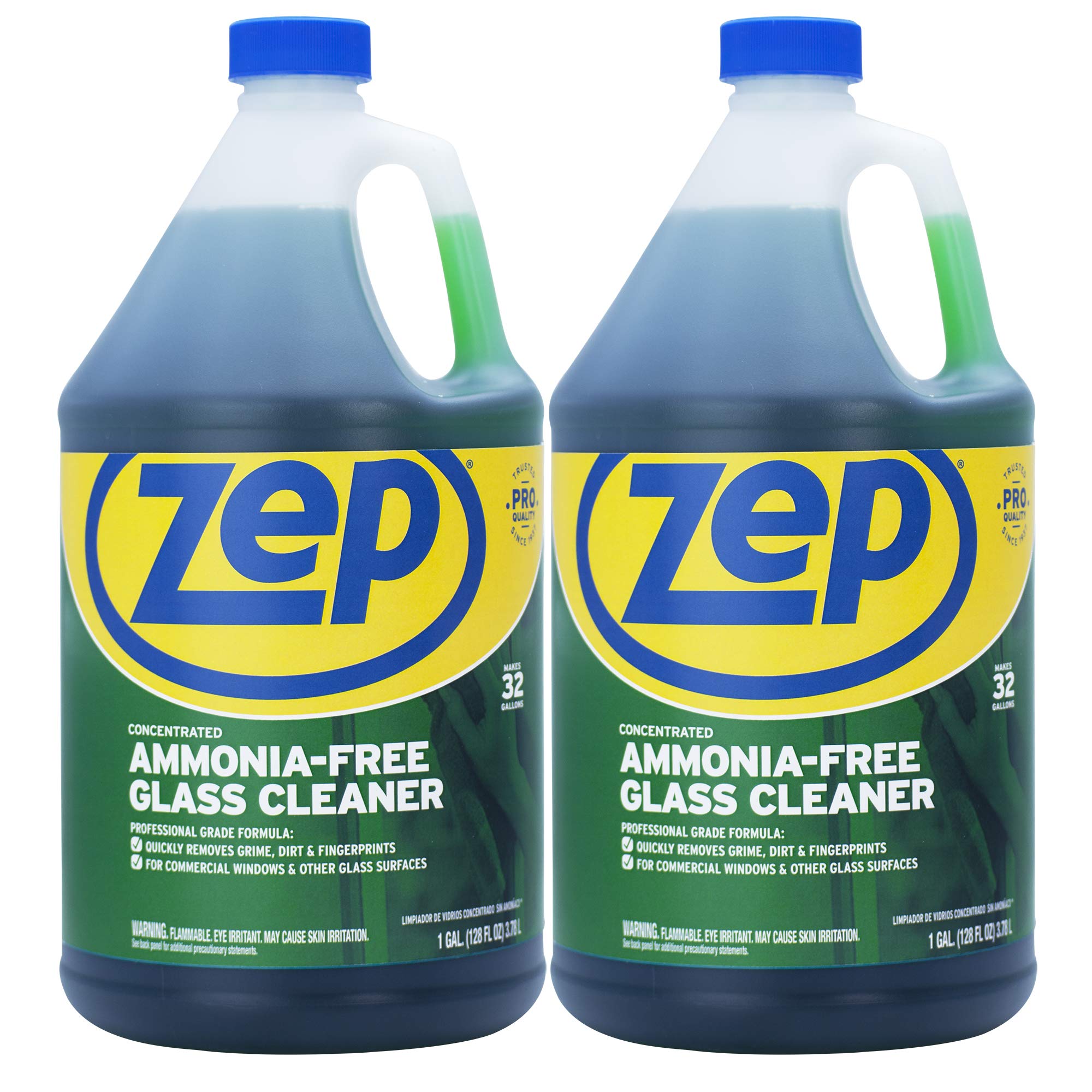 Zep Ammonia Free Glass Cleaner Concentrate 1 Gallon (Case of 2) ZU1052 - Commercial Strength
