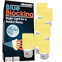 MiracleLED 604676 Blue Blocking LED Night Light Blocks UV Light for Healthy Night Sleep (6-Pack)