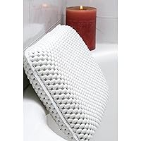 Bath Biss Spa Foam Bath Pillow | Suction Cup | Bathtub | Head and Neck Support | Relaxing Cushion | White
