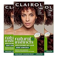 Natural Instincts Demi-Permanent Hair Dye, 4RR Dark Red Hair Color, Pack of 3