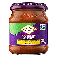 Patak's Major Grey Chutney - 12 Oz (Pack of 3) – With Mangos, Ginger, and Spices, No Artificial Flavors or Colors, Gluten Free, Vegetarian Friendly