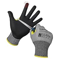 Cut Resistant Gloves, A5 Cut Resistant Work Gloves Men, Working Gloves For Men And Women, Work Gloves Men Heavy Duty, Kevlar Gloves, Yellow reinforcement, 1 pair, L
