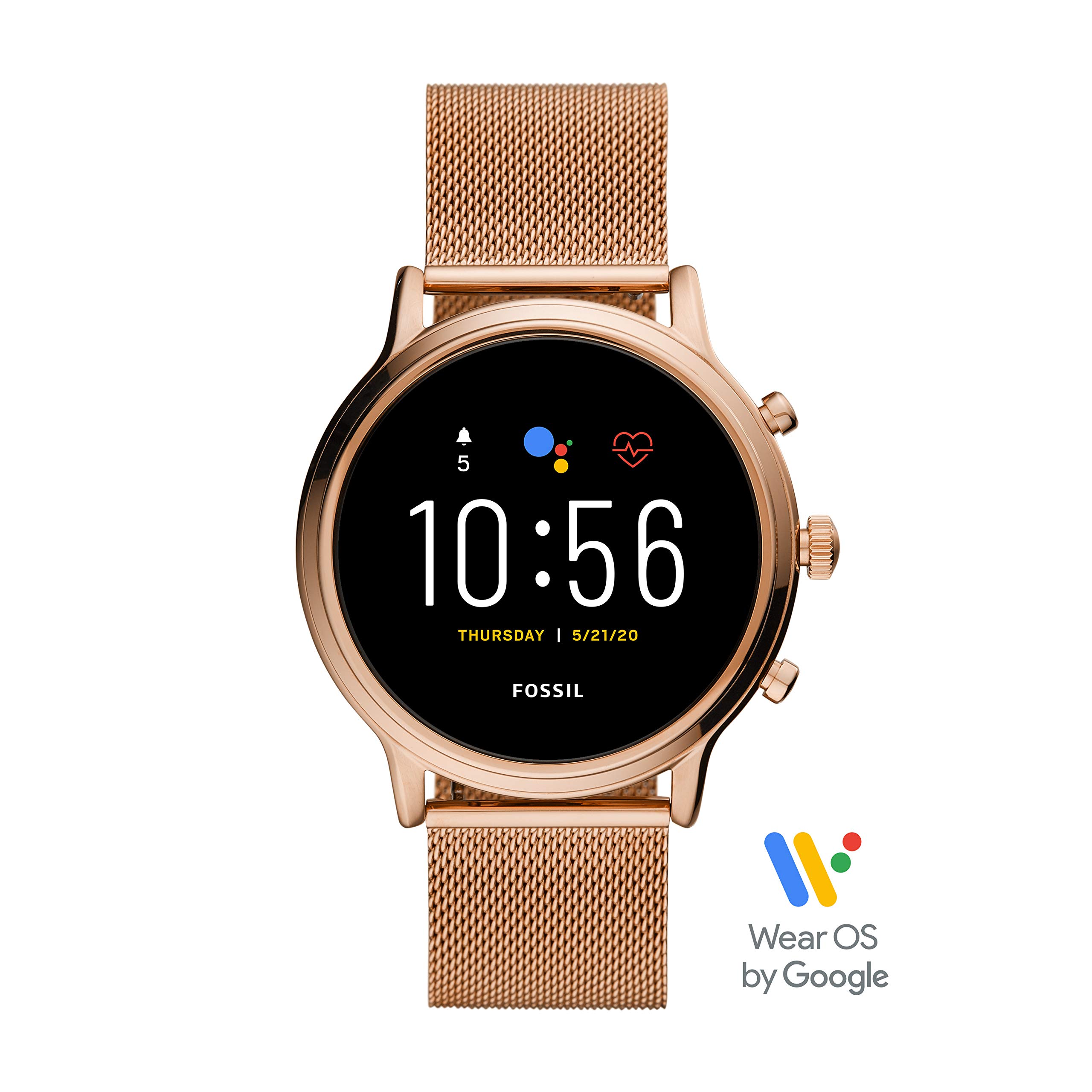 Fossil Gen 5 Julianna Stainless Steel Touchscreen Smartwatch with Speaker, Heart Rate, GPS, Contactless Payments, and Smartphone Notifications