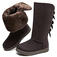 Eydram Women's Mid-Calf Winter Snow Boots Warm Fur Boots Wide Calf Slip on Fashion Boots