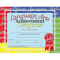 Hayes Publishing Language Arts Achievement Certificate, 8.5