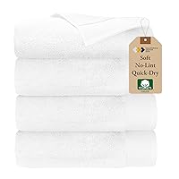 California Design Den Luxury 100% Cotton Bath Towels - Pack of 4, Soft & Fluffy, Quick Dry & Highly Absorbent, Hotel Quality Bath Towel Set, Like a Spa Retreat Everyday, White - 27