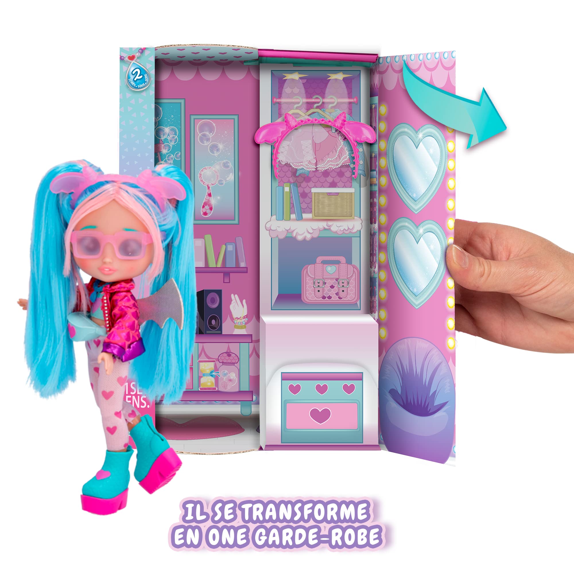 Cry Babies BFF Bruny Fashion Doll with 9+ Surprises Including Outfit and Accessories for Fashion Toy, Girls and Boys Ages 4 and Up, 7.8 Inch Doll, Multicolor