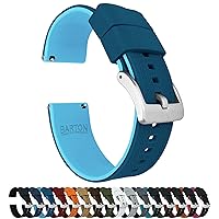 BARTON Elite Silicone Watch Bands - Quick Release - Choose Strap Color & Buckle Color (Stainless Steel, Black PVD or Gunmetal Grey) - 18mm, 20mm, 22mm & 24mm Watch Straps