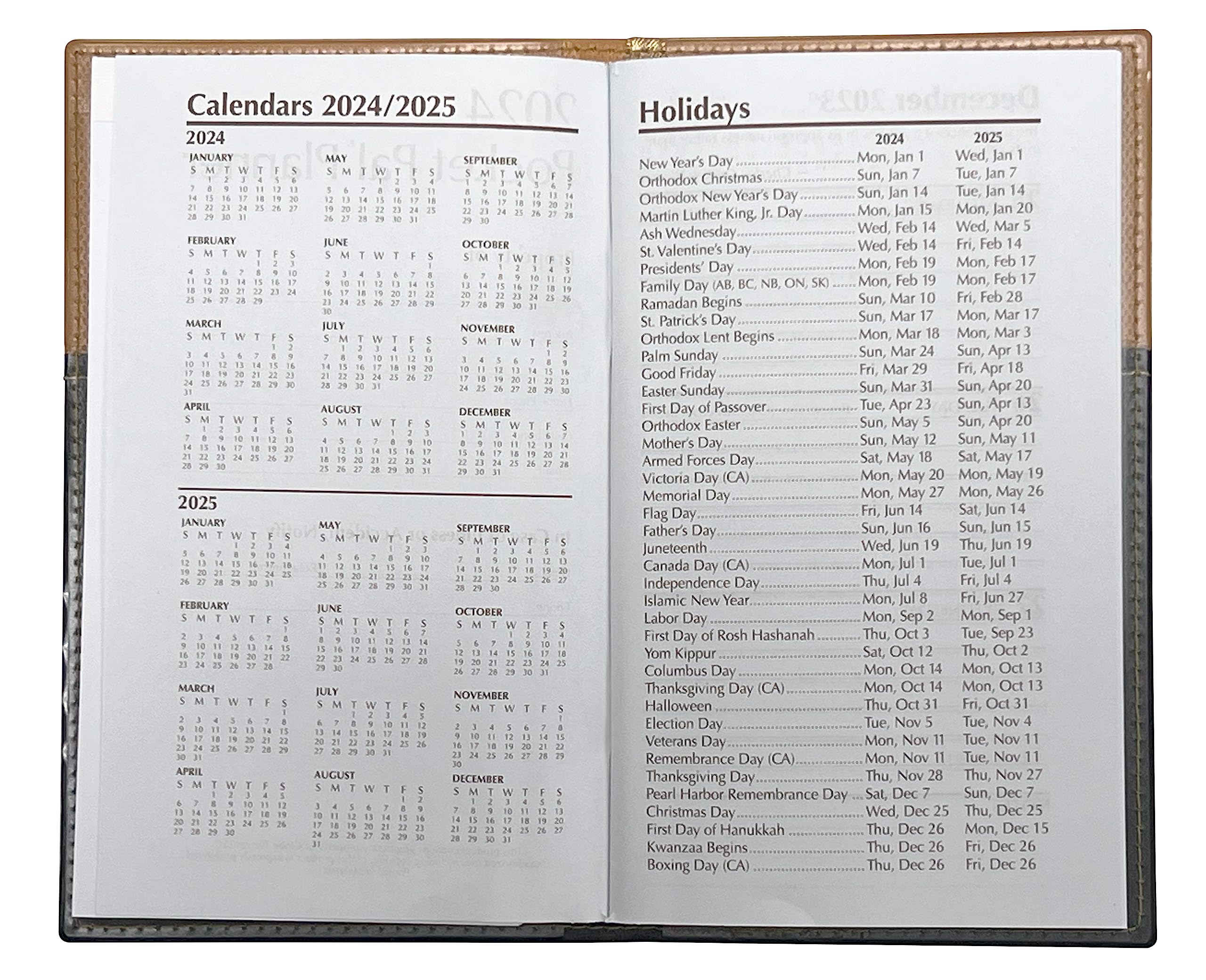 BookFactory 2024 Weekly Pocket Calendar/2024 Weekly Calendar/2024 Planner Calendar/Weekly Agenda Organizer - Calendar with Notepad (CAL-2024-POCKET(Organizer))