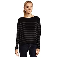 525 America Womens Cashmere Crop Stripe Sweater