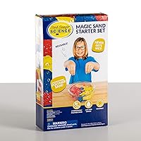 Steve Spangler Science Magic Sand Starter Kit – Includes Blue, Red & Yellow Play Sand (2.12 oz. Each) and Plastic Tank – Colored Play Sand That Never Gets Wet, Exciting STEM Activity