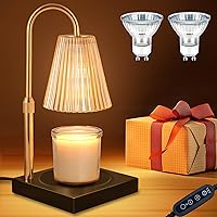 LOHAS Candle Warmer Lamp, Dimmable Candle Warmer Lamp with Timer, 2H/4H/8H Timer, Adjustable Height & Heat, Electric Candle Lamp Warmer Compatible with Large Jar Candle