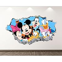 Mouse Wall Decal for Kids Bedroom - Mouse Nursery Wall Decals - Smashed 3D Mouse Wall Decoration for Boys Room - Baby Girls Mouse Wall Decor Vinyl Sticker - Playroom Classroom Art Mural Stickers BR09
