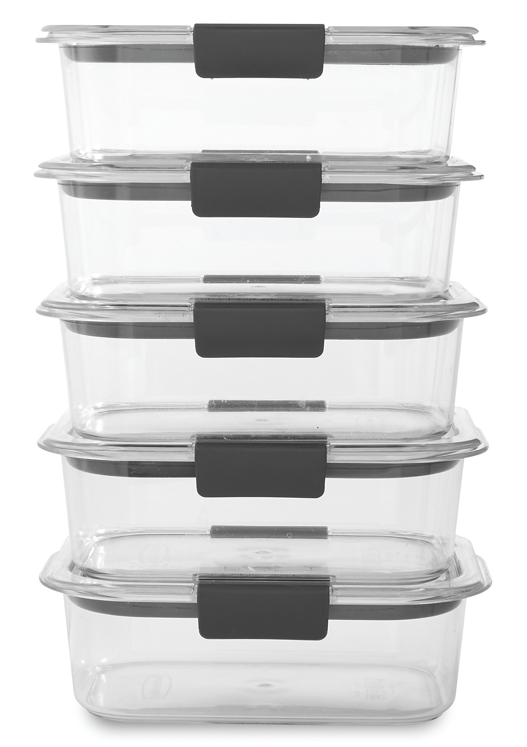 Rubbermaid Brilliance BPA Free Food Storage Containers with Lids, Airtight, for Lunch, Meal Prep, and Leftovers, Set of 5 (3.2 Cup)
