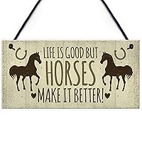 Horse Door Signs and Plaques Horses Make It Better Country Style Accessory Gift Sign for Horse Lovers
