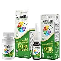 ClearLife Extra Strength Multi Symptom Allergy Relief Bundle Homeopathic Nasal Spray - 0.68 oz + Natural Allergy Relief Tablets - 60 Count