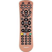 Philips Universal Remote Control Replacement for Samsung, Vizio, LG, Sony, Sharp, Roku, Apple TV, RCA, Panasonic, Smart TVs, Streaming Players, Blu-ray, DVD, Simple Setup, 6 Device, Rose, SRP6239R/27