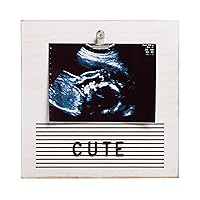 Pearhead Classic Wooden Letterboard, Baby Keepsake Clip Photo Frame, Wooden