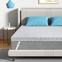 Sleepmax Firm Mattress Topper 4 Inch Queen Size - Firm to Extra Firm Memory Foam Bed Topper - Relieve Back Pain - High Density Foam Mattress Pad with Skin-Friendly Cover