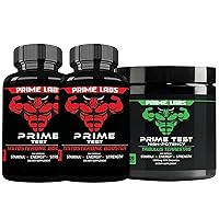 Prime Labs Prime Test Testosterone Booster (60 ct, 2-Pack) + Tribulus Terrestris (120 ct)