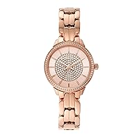 Michael Kors Allie Three-Hand Stainless Steel Watch with Glitz Topring
