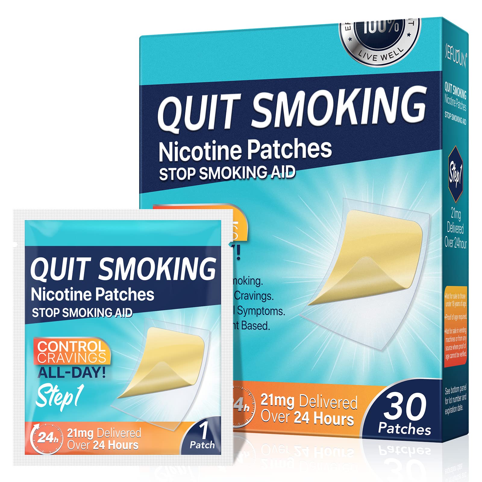 Stop Aid,Helping Quit Patch,Stop Patches,Step 1,30 Patches,21mg Delivered Over 24 Hours