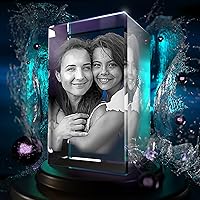 STRONGUS 3D Crystal Photo - Customizable 3D Picture Crystal - Personalized Gift Ideas Mother's Day, Christmas, Birthday, Wedding, Father’s Day, Valentine Day - Portrait Small