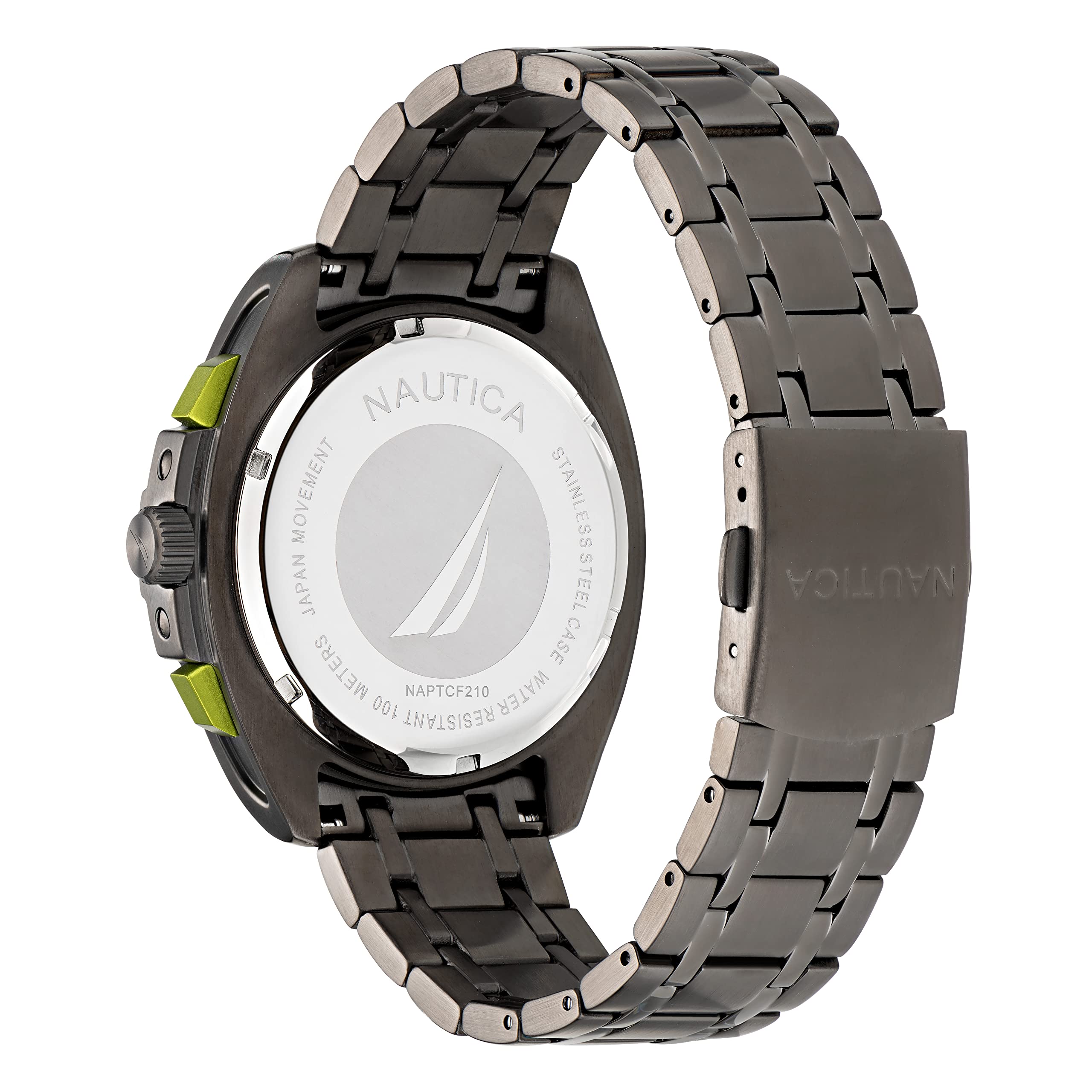 Nautica Men's Tin Can Bay Chrono IP Gunmetal Stainless Steel Bracelet Watch (Model: NAPTCF210)