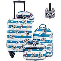 Travelers Club 5 Piece Kids' Luggage Set, Cool Dog