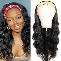 Headband Wig Human Hair Wig Body Wave Glueless Wigs Human Hair Headband Wigs for Black Women Wear and Go Glueless Wig 100% Brazilian Virgin Wigs Human Hair 150% Density Headband Wigs（20 inch）