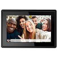 7 Inch 16GB Smart WiFi Digital Picture Frame, Send Photos or Small Videos from Anywhere, Touch Screen, IPS LCD Panel, Wall-Mountable, Portrait and Landscape(Black)