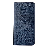 Genuine Leather Case for Samsung Galaxy S22/S22 plus/S22 Ultra, Wallet Folio Case Magnetic Flip Book Card Slots Kickstand Lizard Texture Cover Full Protection,Blue1,s22 Plus 6.6''
