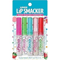 Liquid Flavored Lip Gloss Friendship Pack |Tropical Punch, Watermelon, Cotton Candy, Sugar, Strawberry | Stocking Stuffer | Christmas Gift, Set of 5