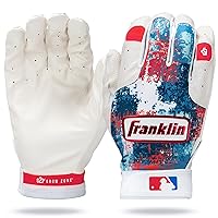 Franklin Sports MLB Youth Teeball Batting Gloves - Grow to Pro Kids Baseball + Softball Flexible Batting Gloves - Boys + Girls Expandable Batting Gloves for Teeball, Baseball + Softball