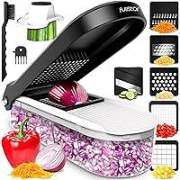 Fullstar Vegetable Chopper, Cheese Slicer, Food Chopper, Veggie Chopper, Onion Chopper, Vegetable Chopper with Container, Mandoline Slicer & Cheese Grater (6 in 1 - White)