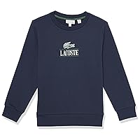 Lacoste Boys' Long Sleeve Minimal Croc Crewneck Sweatshirt