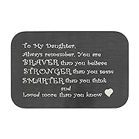 Dreambell Family Love Daughter Personalized Text Engraved Metal Mini Wallet Insert Message Note Card