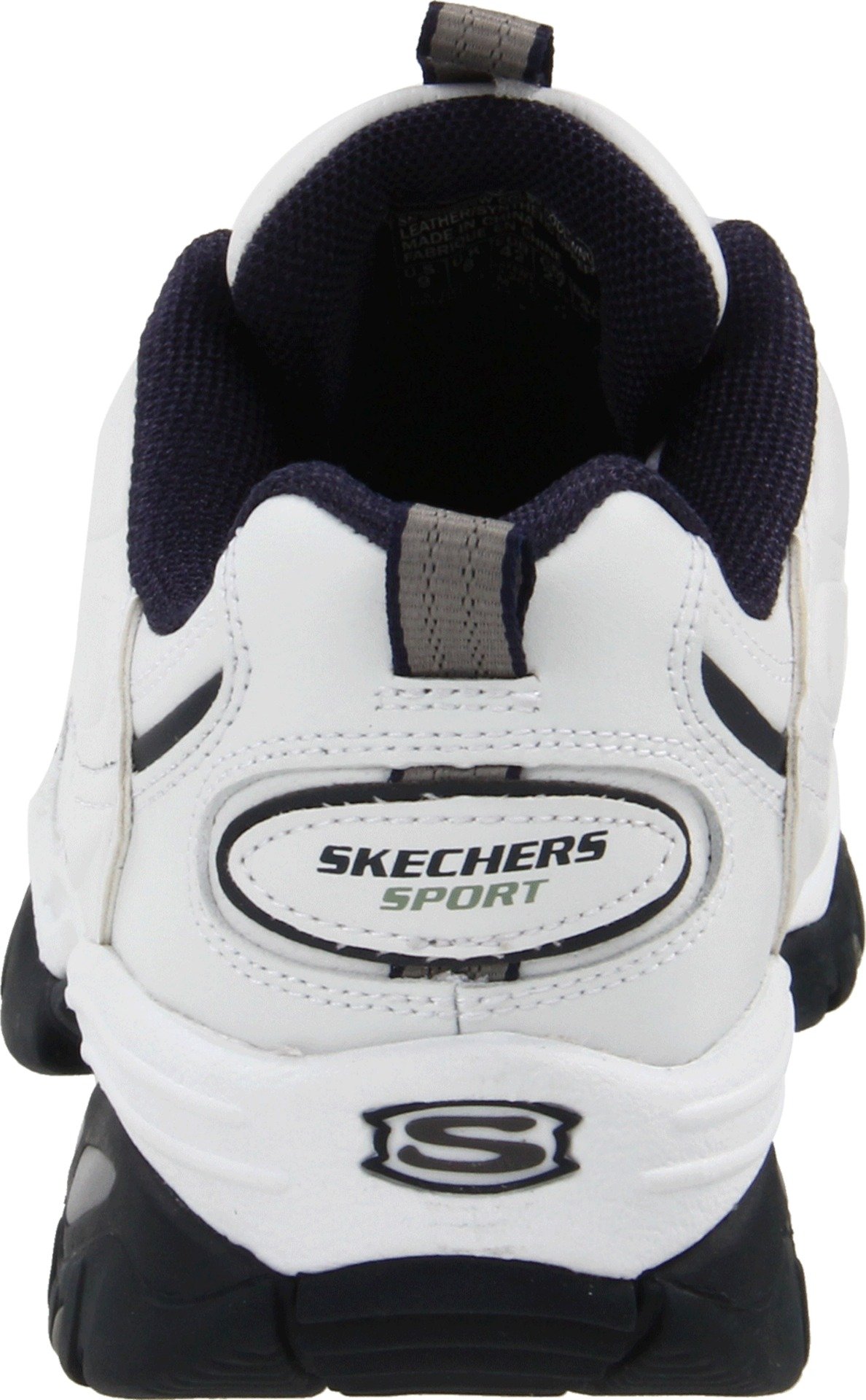 Skechers Men's Energy Afterburn Shoes Lace-Up Sneaker, White/Navy, 6.5 Wide