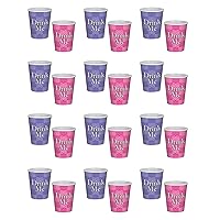 Beistle 58182, Piece Alice in Wonderland Beverage Cups, 9 Ounces, 24 Count (Pack of 1), Purple/Pink/Black/White