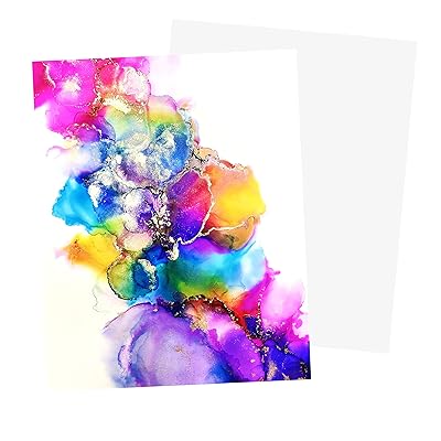 Alcohol Ink Synthetic Paper & Watercolor - Non-Absorbent, Heavy Weight &  Tear Resistant - Easily Wipes Off for Reusable Art Paper - Flexible Bright