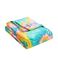 Betsey Johnson Home | Plush Collection | Throw - Ultra-Soft & Cozy Fleece, Lightweight & Luxuriously Warm, Perfect for Bed or Couch, Tie Dye Love