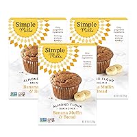 Simple Mills Almond Flour Baking Mix, Banana Muffin & Bread Mix - Gluten Free, Plant Based, Paleo Friendly, 9 Ounce (Pack of 3)