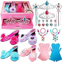 Princess Dress Up Girls Toys, Toddlers Pretend Play, Little Girls Role Play, Kids Jewelry, Princess Accessories Shoes, Girl Toys Age 3 4, Girls Gifts, Birthday Gifts for 3 4 Year Old Girls