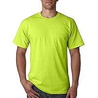 Cotton 6 oz. Pocket T-Shirt (G230) Safety Green, 4XL