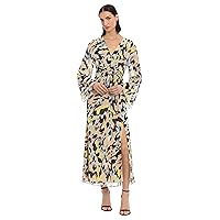 Donna Morgan Women's V-Neck Maxi with Slit Detail Event Party Date Guest of